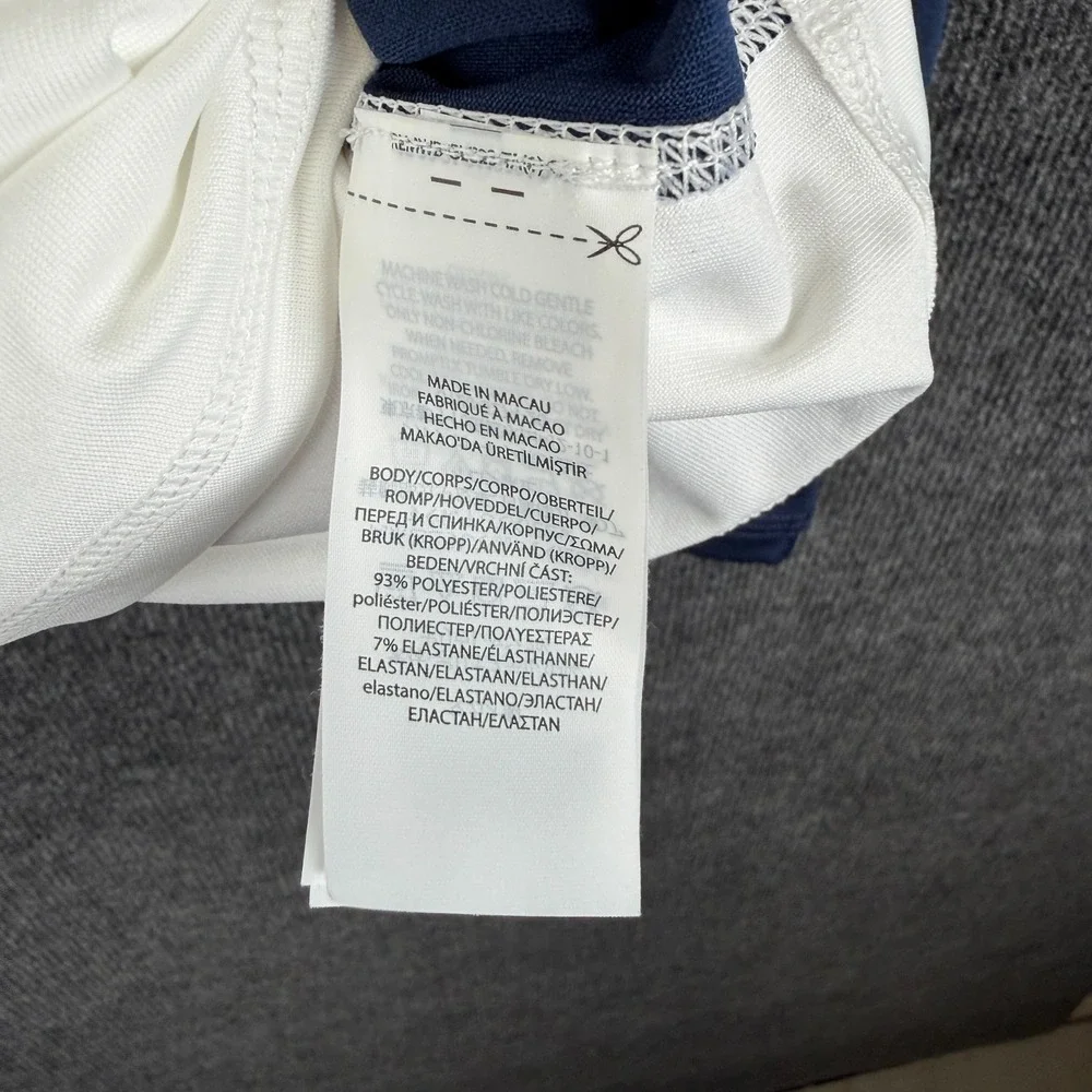 Polo Ralph Lauren Rash Guard Boys L 14-16‎ White Blue Windsurf Polo Bear Swim